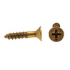 Prime-Line Wood Screw, Flat Head, Phillips Drive #8 X 3/4in Solid Brass 25PK 9035033